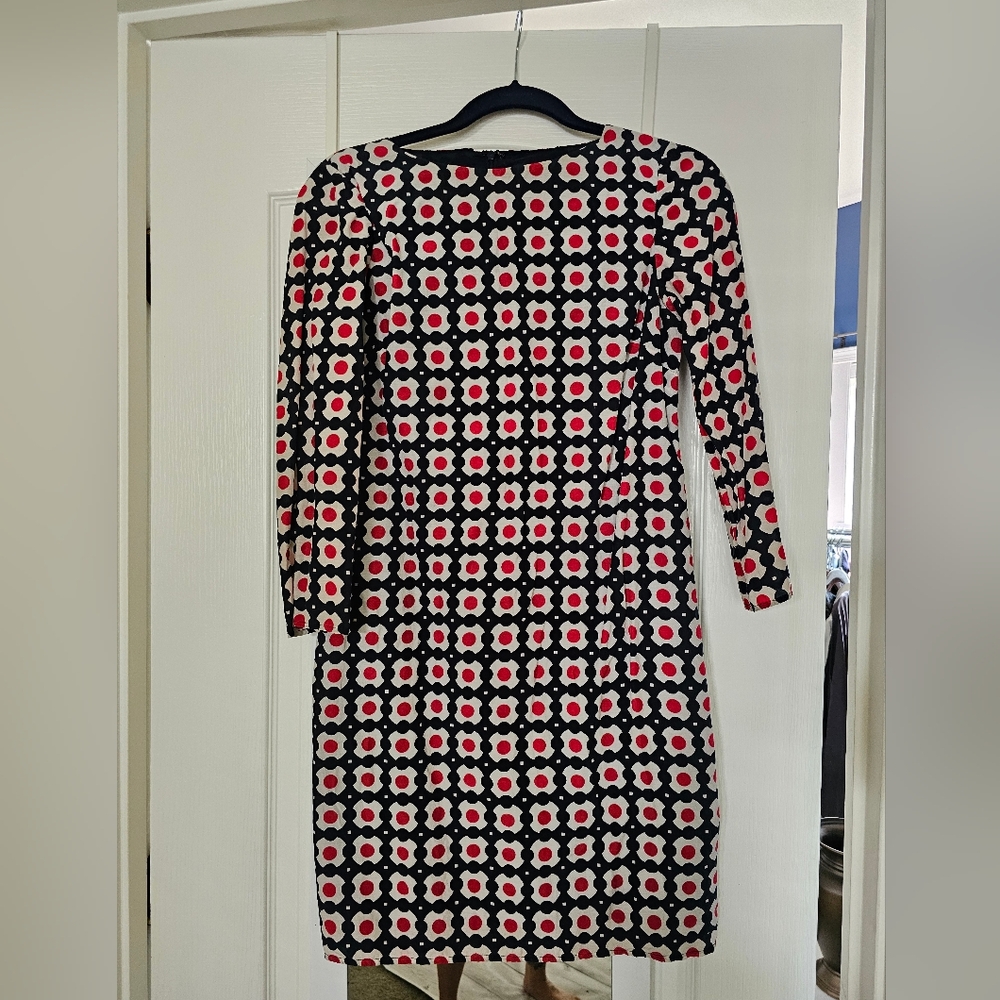 Brooks Brothers Retro Geometric Lightweight Dress Size 4 Made In Italy